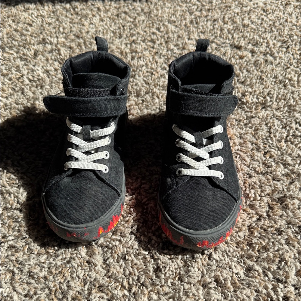 wonder nation Black High-Top Sneakers with Red Accent